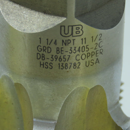 UB 1-1/4 NPT 11-1/2 HSS Pipe Tap 5-Straight Flute 4" OAL