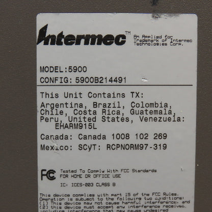 Intermec Model 5900 Operator Data Terminal Workstation