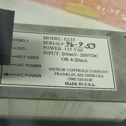 Meteor EZ35 Control Display Panel