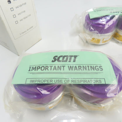 Scott 642-OA-P100 NIOSH Approved Respirator Filter Cartridge Set Lot Of(3 Pairs)