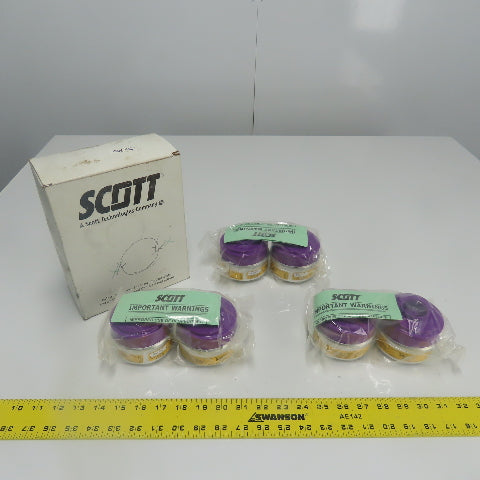 Scott 642-OA-P100 NIOSH Approved Respirator Filter Cartridge Set Lot Of(3 Pairs)
