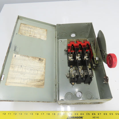 Eaton Cutler-Hammer DH361FGK 30A Heavy Duty Safety Switch 600VAC 3-Pole