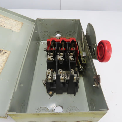 Eaton Cutler-Hammer DH361FGK 30A Heavy Duty Safety Switch 600VAC 3-Pole