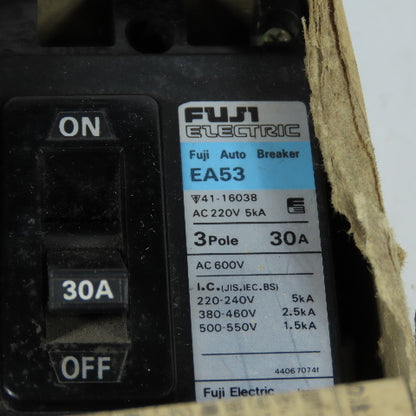 Fuji EA53 30A Auto Circuit Breaker 3-Pole 600VAC