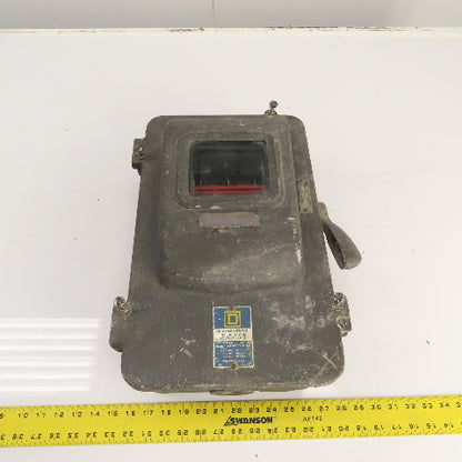 Square D 81341-W 30A Non-Fusible Explosion Proof Enclosed Disconnect Switch 600V