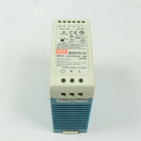 Mean Well MDR-60-24 24V 2.5A DC Power Supply 100-240VAC Input (Clean)