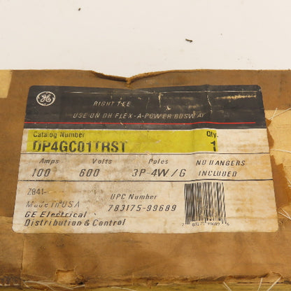 GE General Electric DP4GC01TRST Flex-A-Power Right Angle Busway Tee 100A 600V 3P