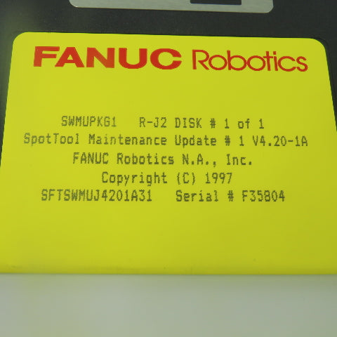 Fanuc Robotics SWMUPKG1 R-J2 Disk SpotTool Maintenance Update # 1 V4.20-1A
