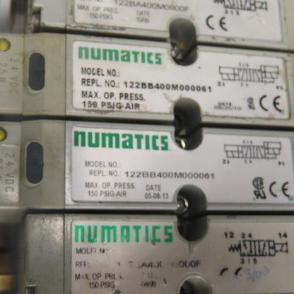Numatics 122BA400M0000F 122BB400M000061 Solenoid Valve Manifold Block 24VDC