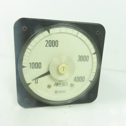Crompton AA-LSUE Type 077-06 0-4000 Amperes Panel Mount Meter Gauge