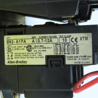 Allen Bradley 509-BOD-A1E Size 1 Starter Contactor 27A 120V Coil W/Overload