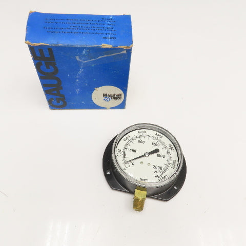 Marshalltown G10443 1/4" NPT Bottom Port Pressure Gauge 0-200PSI 14000kPa