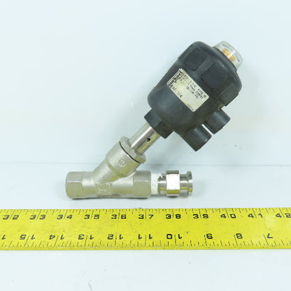 Burkert 461304 2000 B 2/2 Pneumatically Operated Angle Seat Valve 1/2 PTFE SS