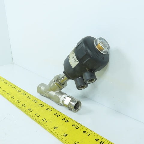 Burkert 461304 2000 B 2/2 Pneumatically Operated Angle Seat Valve 1/2 PTFE SS
