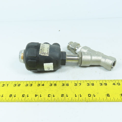 Burkert 461304 2000 B 2/2 Pneumatically Operated Angle Seat Valve 1/2 PTFE SS