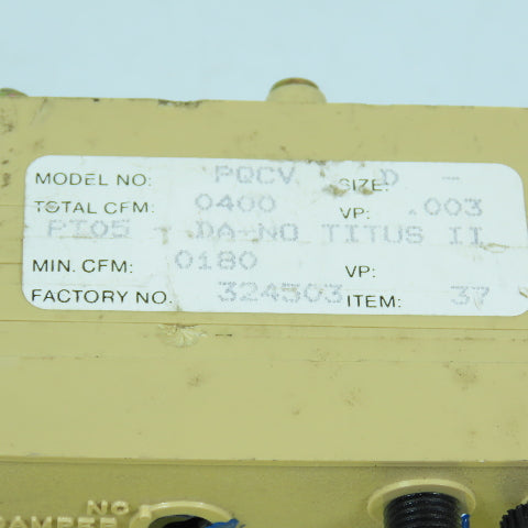 Titus II PT05 PQCV Volume Controller 0-400 CFM