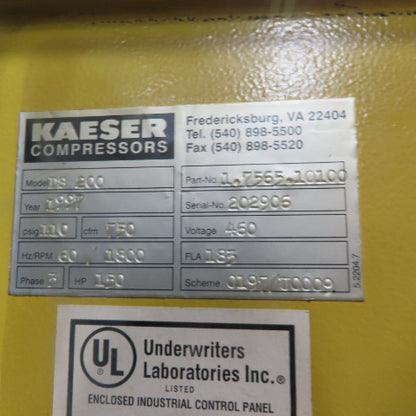 Kaeser DS 200 150HP Rotary Screw Air Compressor 750CFM 110PSI 480V 3PH