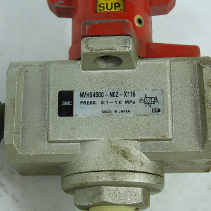 SMC NVHS4500-N02-X116 0.1-1.0 Mpa Pneumatic Lockout Valve 1/4"