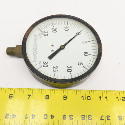 Ashcroft 1/4" NPT 0-30 IN Hg. VAC 0-30PSI Vacuum Pressure Guage 4"