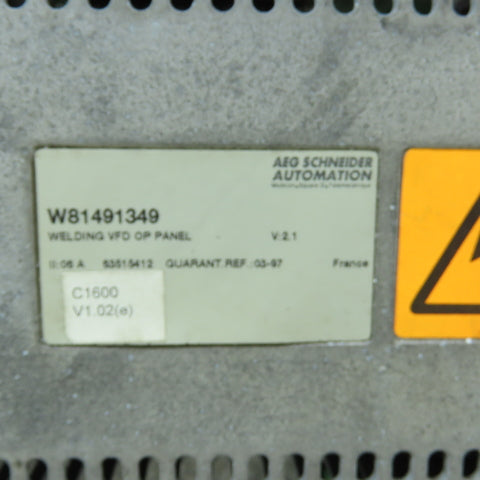 Telemecanique W181491349 C1600 Data Entry Panel Welding VFD OP Panel