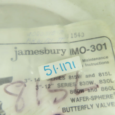 Jamesbury IMO-301 Butterfly Valve Repair Kit 8"