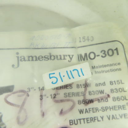 Jamesbury IMO-301 Butterfly Valve Repair Kit 8"
