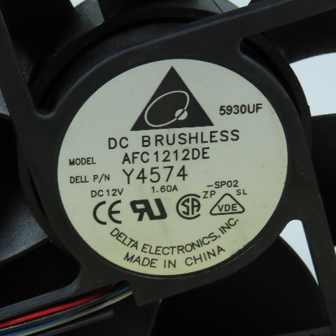 Delta AFC1212DE Y4574 12V DC Brushless Computer Cabinet Cooling Fan 1.60A Lot/2