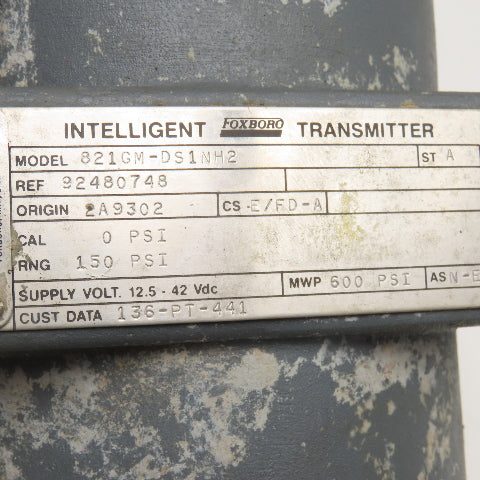 Foxboro 821GM-DS1NH2 Intelligent Transmitter W/ Manifold MP1VIS4 12.5-42VDC