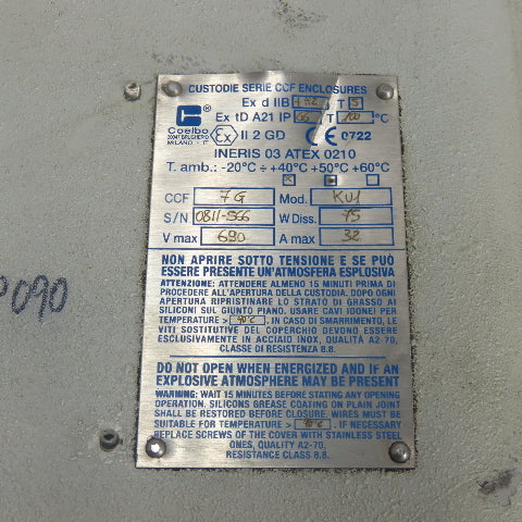 Coelbo KV1 CCF 7G Zone 1 & 21 1400x500x200mm Hazardous Loc Aluminum Enclosure