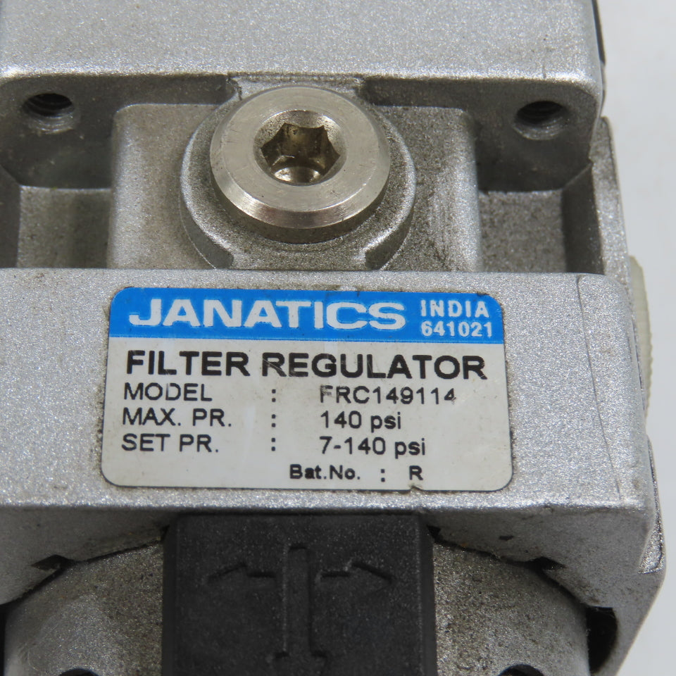 Janatics FRC149114 Filter Regulator 7-140PSI Max 1/4" Lot Of 2