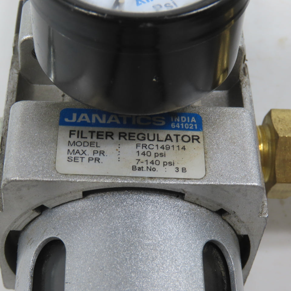 Janatics FRC149114 Filter Regulator 7-140PSI Max 1/4" Lot Of 2