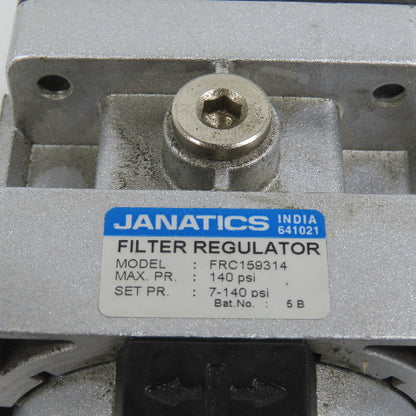 Janatics FRC159314 Filter Regulator 7-140PSI Max 1/2" NPT W/ Manual Drain
