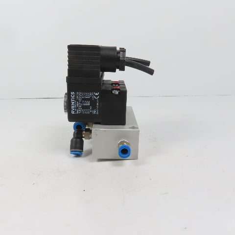 Aventics 0820019500 1824210220 Dual Solenoid Valve 220V Coil W/ Alum Block