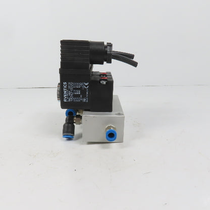 Aventics 0820019500 1824210220 Dual Solenoid Valve 220V Coil W/ Alum Block