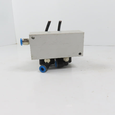 Aventics 0820019500 1824210220 Dual Solenoid Valve 220V Coil W/ Alum Block