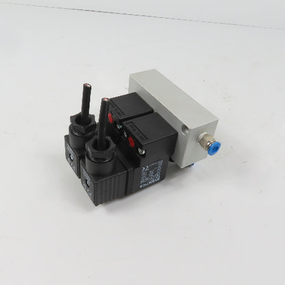 Aventics 0820019500 1824210220 Dual Solenoid Valve 220V Coil W/ Alum Block