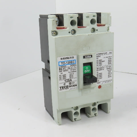 Teco TO-125EC 125A 3-Pole Circuit Breaker 690VAC 50/60HZ