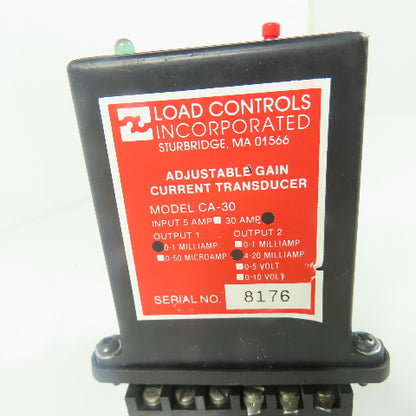 Load Controls Inc. CA-30 30A Adjustable Gain Current Transducer 0-1Milliamp