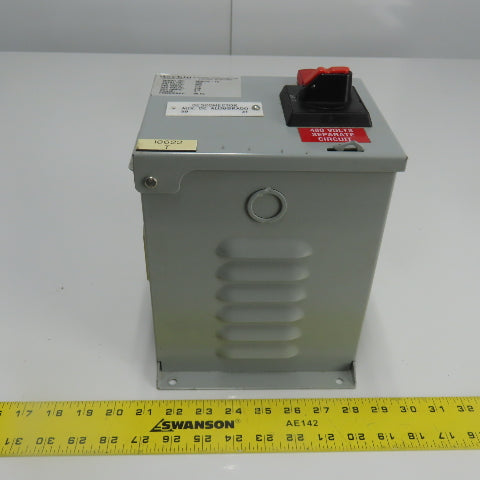 Daykin MDGTB-13 Disconnect Transformer Pri 480V Sec 120V 6.3A Total VA 750 1PH