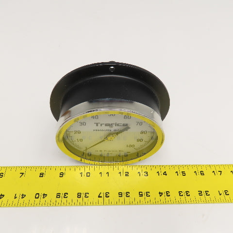 H.O. Trerice 52-2199 Panel Mount Pressure Gauge 0-100 PSI 1/4" NPT Back Ported