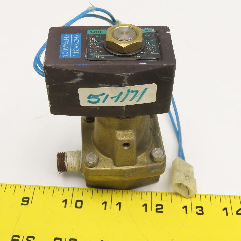 CKD AP11-8A-B4A 1/4" NPT 2 Way Solenoid Valve 100/110V Coil