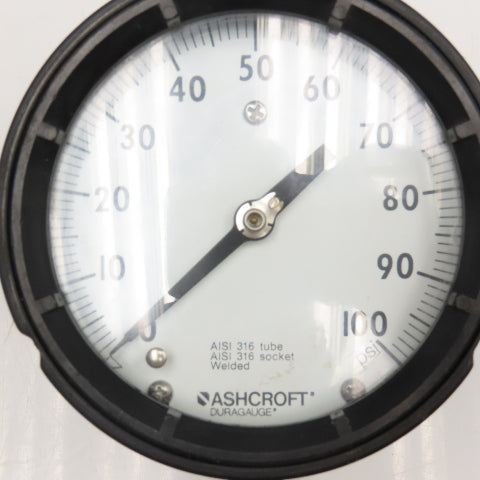 Ashcroft Duragauge 1-100 PSI Bottom Ported 1/4" NPT Pressure Gauge 5"