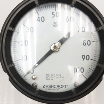 Ashcroft Duragauge 1-100 PSI Bottom Ported 1/4" NPT Pressure Gauge 5"