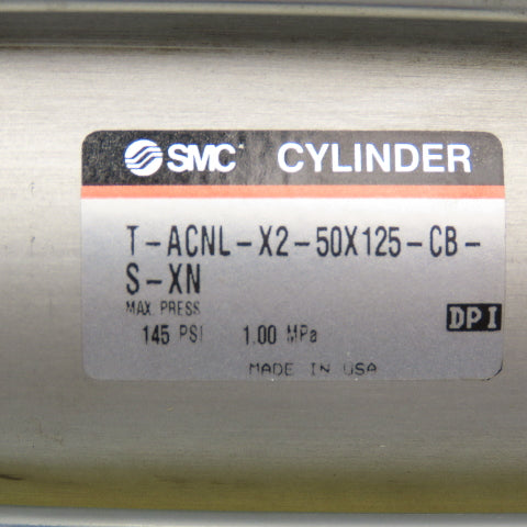 SMC T-ACNL-X2-50X125-CB-S-XN 50mm Bore 125mm Stroke Double Acting Air Cylinder
