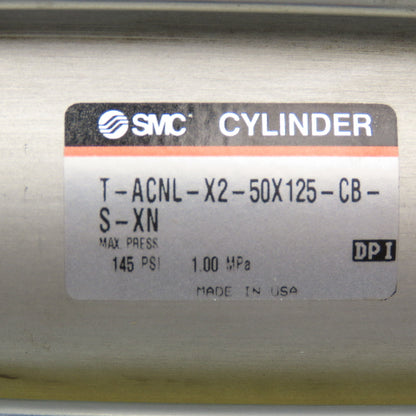 SMC T-ACNL-X2-50X125-CB-S-XN 50mm Bore 125mm Stroke Double Acting Air Cylinder