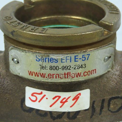 Ernst EFI-E-57 Bronze Sight Flow Indicator 200PSI Max 1" x 1" NPT