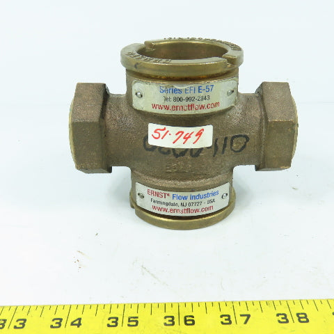 Ernst EFI-E-57 Bronze Sight Flow Indicator 200PSI Max 1" x 1" NPT
