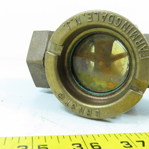 Ernst EFI-E-57 Bronze Sight Flow Indicator 200PSI Max 1" x 1" NPT