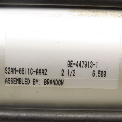 Numatics S2AM-06I1C-AAA2 2-1/2" Bore 6-1/2" Stroke Double Acting Air Cylinder