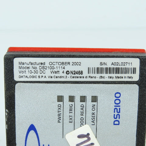 Datalogic DS2100-1114 Barcode Scanner 10-30VDC W/ Cable